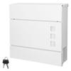 ECD Germany White Wall-Mounted Mailbox with Newspaper Compartment, Lock and 2 Keys, 37 x 10.5 x 36.5 cm view 1
