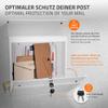 ECD Germany White Wall-Mounted Mailbox with Newspaper Compartment, Lock and 2 Keys, 37 x 10.5 x 36.5 cm view 3