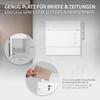 ECD Germany White Wall-Mounted Mailbox with Newspaper Compartment, Lock and 2 Keys, 37 x 10.5 x 36.5 cm view 4