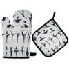 Watercolor Ballet Girl Print Oven Mitt and Pot Holder Set view 1