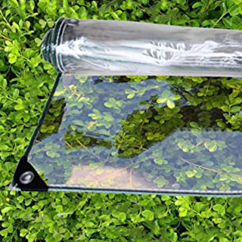 Transparent PVC Heavy-Duty Waterproof Tarp with Grommets, 0.3 mm, 1.2 x 5 m