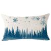 NIDITW Merry Christmas Pillow Cover with Snowflake and Pine Tree, Jute, Henna, 12 x 20 in view 1