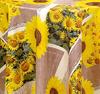 PVC Tablecloth Sunny 2, Washable Oilcloth, Yellow-Brown Sunflower, 140 x 100 cm view 1
