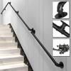 XFSHKJS Wall-Mounted Stair Handrail, Black Wrought Iron, 10 ft/300 cm view 4