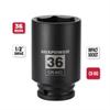 MIXPOWER 1/2" Drive Deep Impact Socket, CR-MO, 36 mm Metric, 6-Point Axle Nut Socket view 2