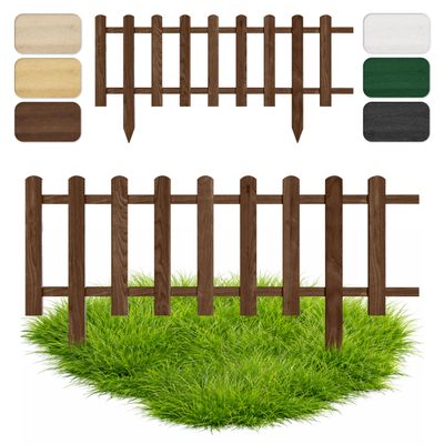 Floranica Wooden Garden Edging Fence, 40 x 100 cm, Brown