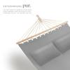 tectake Double Outdoor Hammock, XXL Fabric Swing, Light Gray view 3