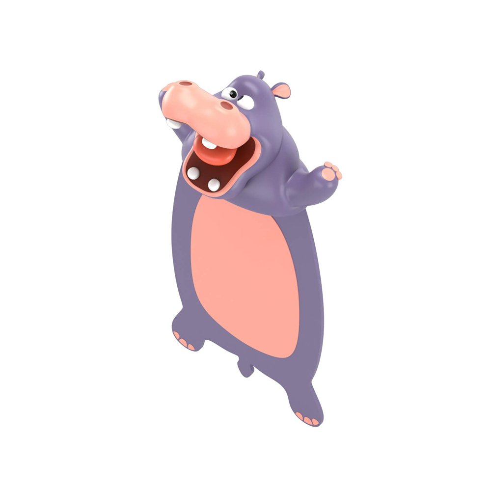 Animal Bookmark with 3D Cartoon Hippopotamus Design