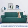MAXIJIN Super Stretch Sofa Cover for 2-Seater Couch, 1-Piece Universal Jacquard Spandex Loveseat Slipcover, Pet-Friendly (Black Green) view 2