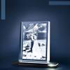 LOOXIS Glass Photo – Your Photo Laser-Engraved in Premium Glass with Bright LED Light Base Made of Black Aluminum (Glass Photo with Light Base, Size L, Portrait, 100 x 135 x 35 mm) view 2