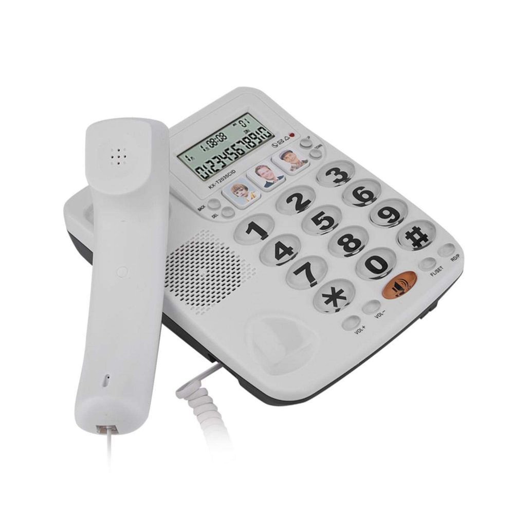 Goshyda Corded Phone, 2-Line Desktop Caller ID Landline Phone with Mute, Noise Reduction and Redial for Hotel, Office, and Home