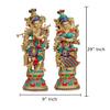 AONA Radha Krishna Brass Statue, Kishan Murti Idol, 73.7 cm, Orange view 3