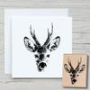 NEWSTAMPS Deer Head Wood and Rubber Craft Stamp view 1
