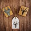 NEWSTAMPS Deer Head Wood and Rubber Craft Stamp view 3