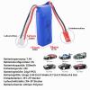 ZYGY 2-Pack 7.4V 550mAh High-Speed Lithium Batteries with 2-in-1 Charger for WLtoys RC Cars view 2