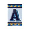 House Number Ceramic Tiles, Letters & Frames, Spanish Orange-Blue Design, 11 x 6 cm, Letter A view 1