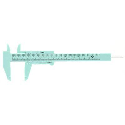 Plyisty 150 mm Vernier Caliper, Mini Plastic Caliper with Double Scale, Green
