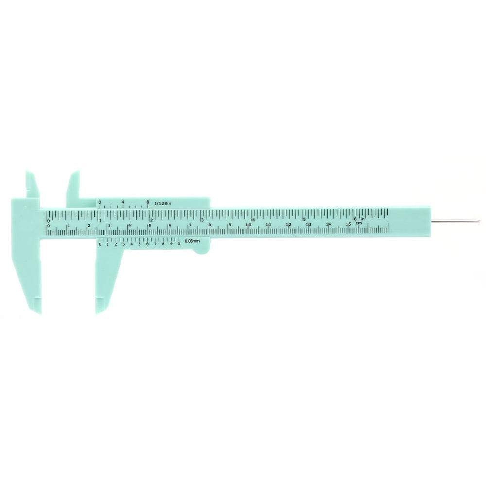 Plyisty 150 mm Vernier Caliper, Mini Plastic Caliper with Double Scale, Green