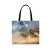 Canvas Tote Bag with Wolves in the Snow Design view 1