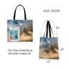 Canvas Tote Bag with Wolves in the Snow Design view 2