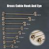 4-Pack Brass Cabin Hooks and Door Latches for Gates, Sheds, Cabinets and Windows view 3