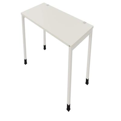OKA Simply DL8 Square-Leg Desk with Cable Management (White–Pure White, 120 x 80 cm)
