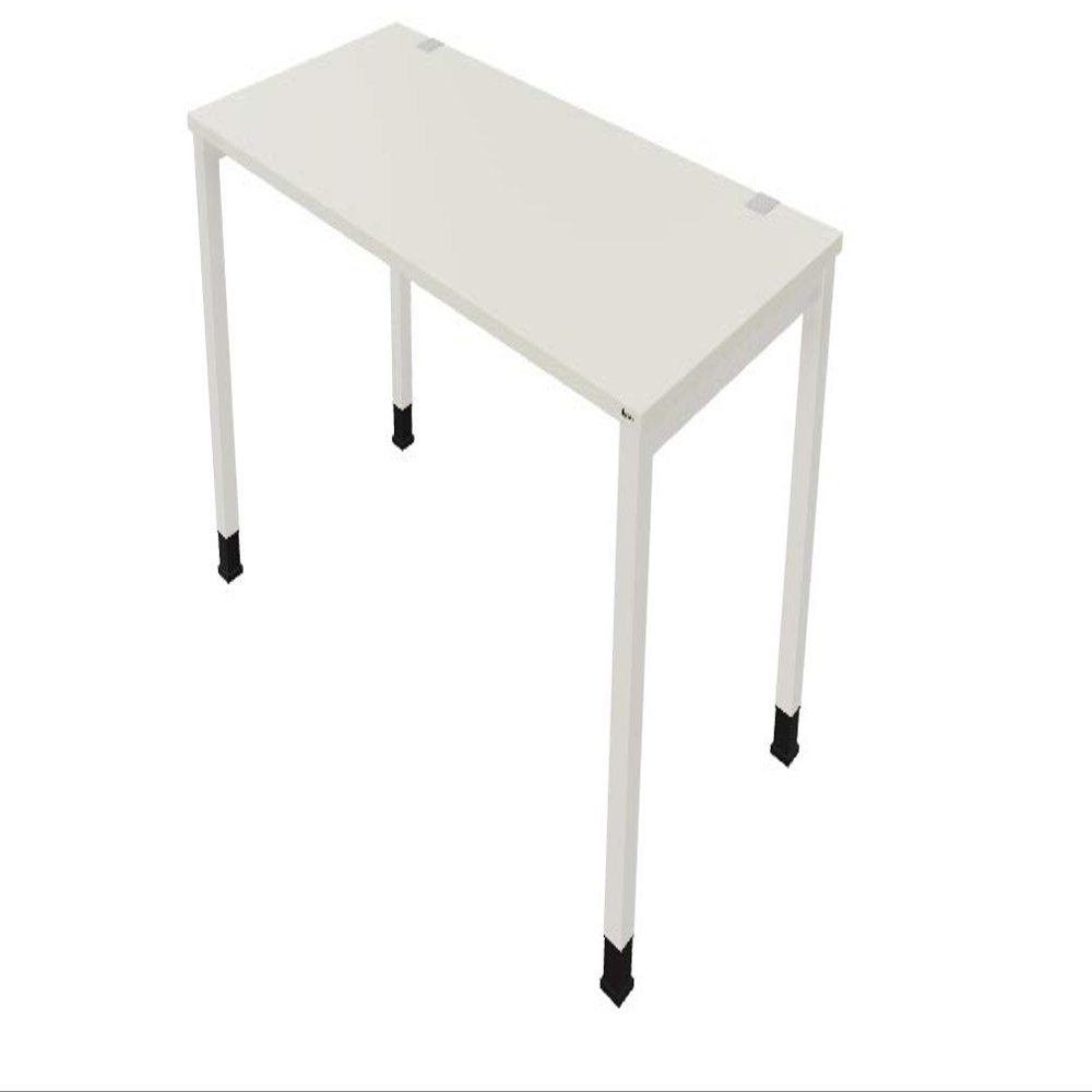 OKA Simply DL8 Square-Leg Desk with Cable Management (White–Pure White, 120 x 80 cm)