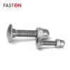 FASTON M6x65 Carriage Bolts with High-Form Hex Cap Nuts, Full Thread, Stainless Steel A2 (V2A), 100 Pieces view 2