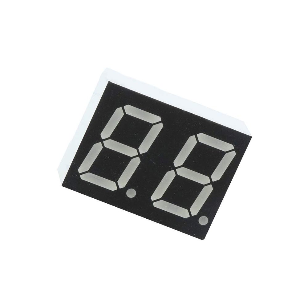 2x OPD-D5631YG-BW LED 7-Segment Display, 0.56 in, 2-Digit, Yellow-Green