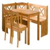 Mirjan24 Corner Bench Set X, Alder Wood Kitchen Dining Set with Table, 2 Stools and Corner Bench view 1