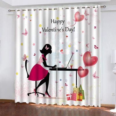 MYLFL Blackout Curtains, 2-Piece Set, Balloon Design, 140 x 160 cm