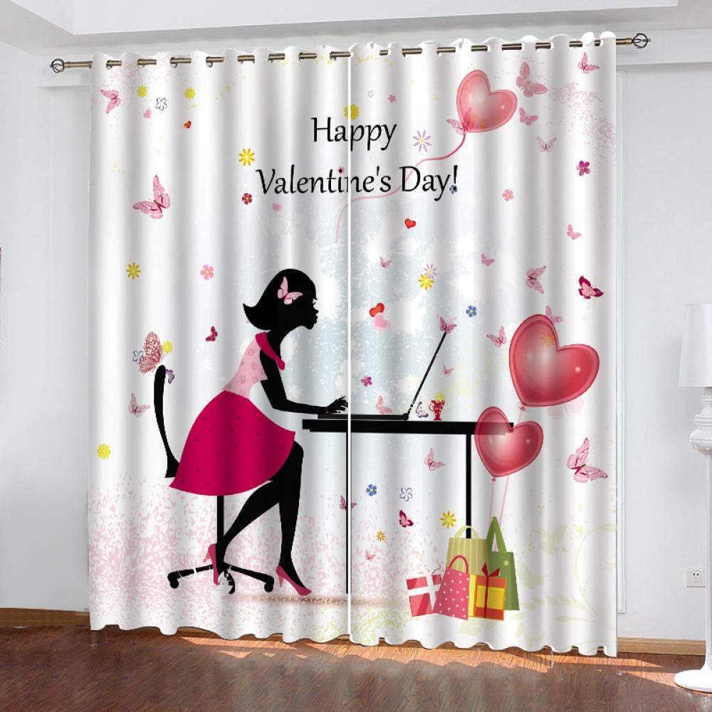 MYLFL Blackout Curtains, 2-Piece Set, Balloon Design, 140 x 160 cm