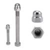 FASTON M6 x 85 Hex Bolts with High-Form Cap Nuts, A2 Stainless Steel, Partially Threaded, 2-Pack view 1
