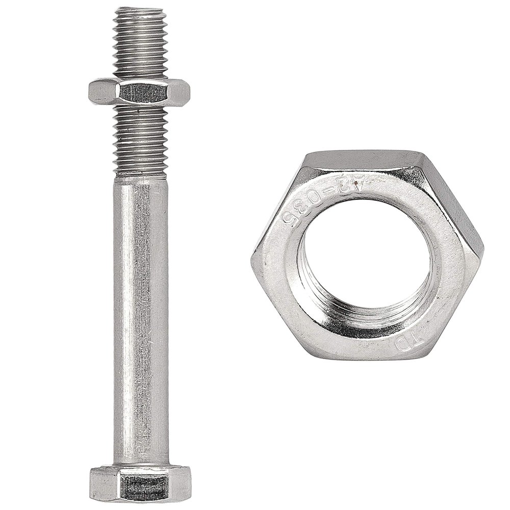 FASTON M6 x 30 Partial-Thread Hex Bolts with Low-Profile Hex Nuts, A2 Stainless Steel, 5-Pack