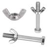 FASTON M8 x 130 Hex Head Bolts with Wing Nuts, Partial Thread, Stainless Steel A2 (V2A), 2-Pack view 1