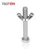 FASTON M8 x 130 Hex Head Bolts with Wing Nuts, Partial Thread, Stainless Steel A2 (V2A), 2-Pack view 4