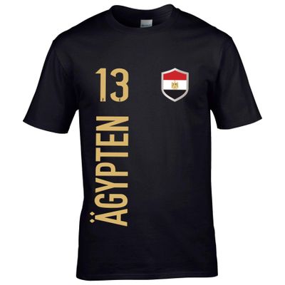 FanShirts4u Men's Fan Shirt Jersey – Egypt/Black, Custom Name & Number, World Cup (M)