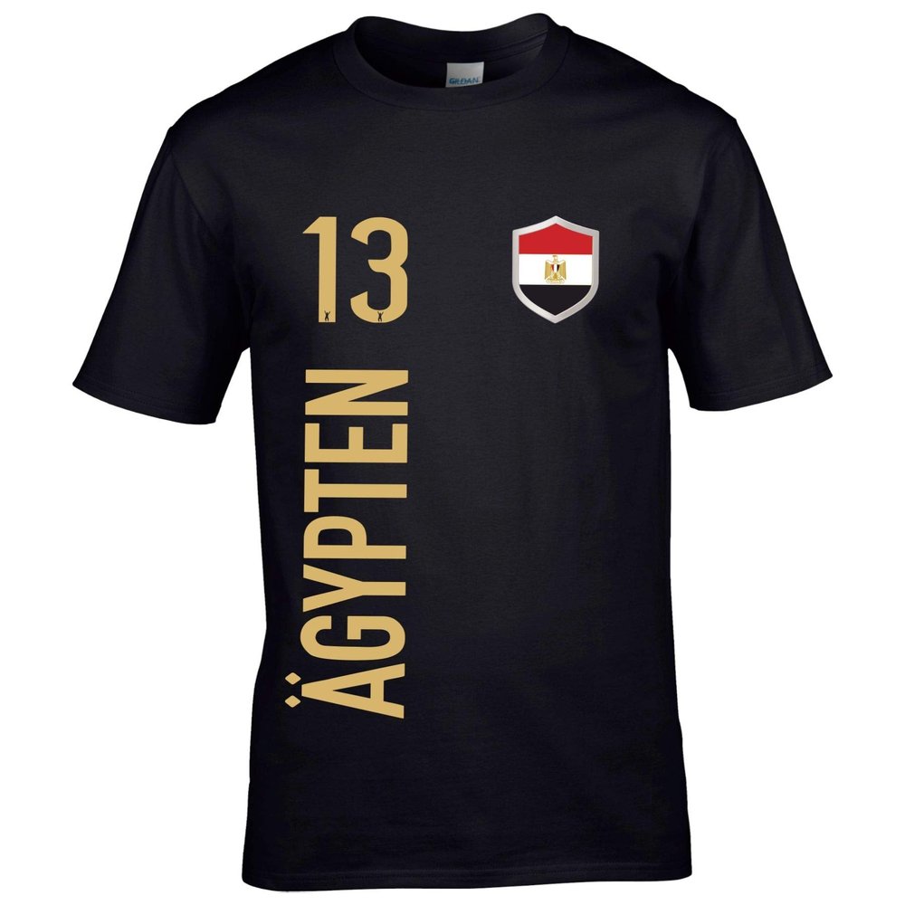 FanShirts4u Men's Fan Shirt Jersey – Egypt/Black, Custom Name & Number, World Cup (M)