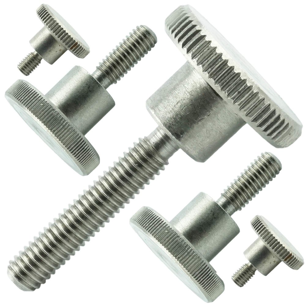 M5 x 8 mm (100 pcs.) High-Profile Knurled Thumb Screws, Stainless Steel A1, DIN 464 | AGBERG