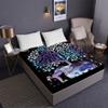 Chickw1 Microfiber Fitted Sheet, 3D Elephant Print, Up to 30 cm Deep, Watercolor, 200 x 200 x 30 cm view 2