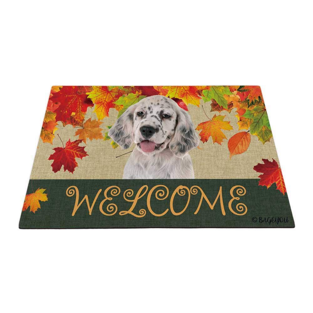 BAGEYOU Welcome Fall English Setter Doormat, 24 x 16 in