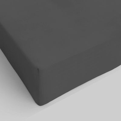 MB Home Italy Fitted Sheet, 35 cm Deep, Smoke Gray, Double