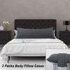 PiccoCasa Body Pillowcase, Long Bolster Pillow, 50 x 140 cm, Gray, 2-Pack view 3
