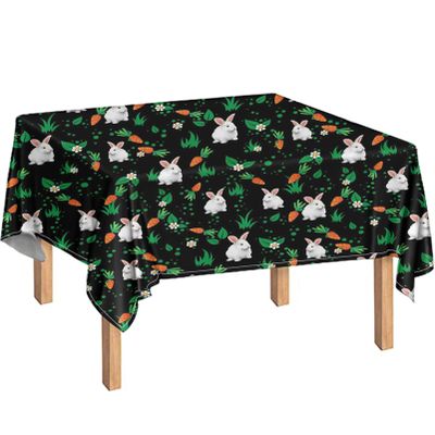 Showudesigns Rectangular Rabbit-Pattern Tablecloth, Waterproof, 04