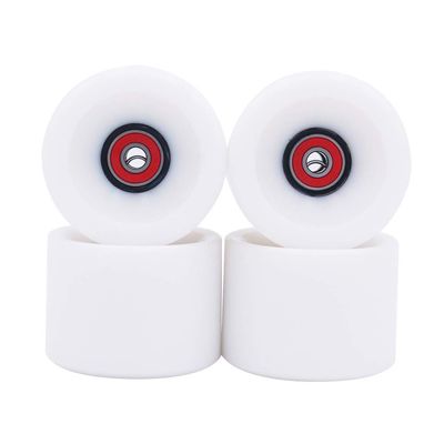 POFET 78A Longboard Wheels for Penny Soft Wheels, ABEC 9 Bearings, 70 x 51 mm, White
