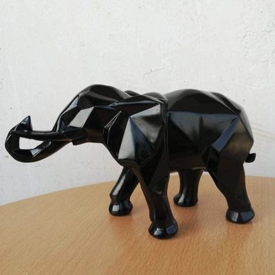 GNZM Geometric Resin Elephant Origami Sculpture, Abstract Home and Desktop Decor-A