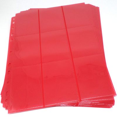 docsmagic.de 10 Red 18-Pocket Pages - Sideloading - 11-Hole - MTG PKM YGO