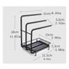 Liudan Kitchen Storage Rack, Space-Saving Over-Sink Wall Rack with Drip Tray, Black view 2
