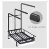 Liudan Kitchen Storage Rack, Space-Saving Over-Sink Wall Rack with Drip Tray, Black view 3