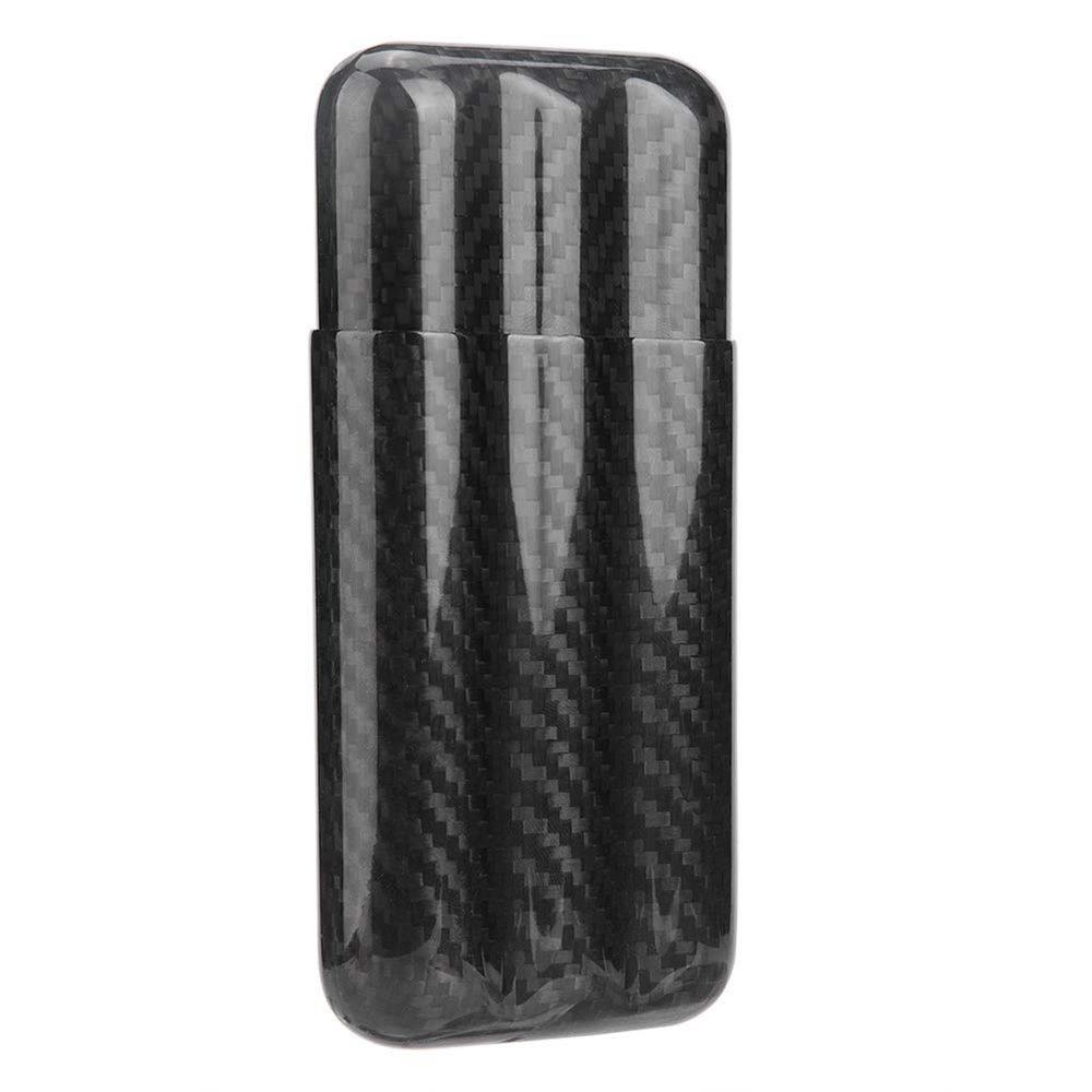 Gorgeri Carbon Fiber Cigar Case Humidor, 3-Tube Travel Case